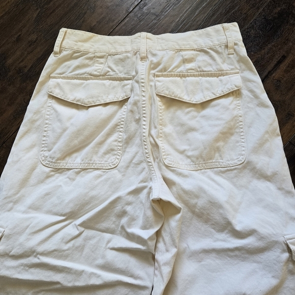 Madewell Griff Superwide-Leg Cargo Pants High Rise Belted Vintage Canvas Cream - Picture 8 of 8